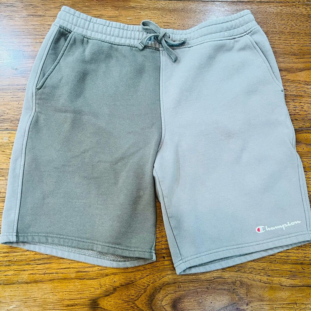 Champion Mens Colorblock Fleece Lounge Shorts Sage Olive Green Gym Workout Large